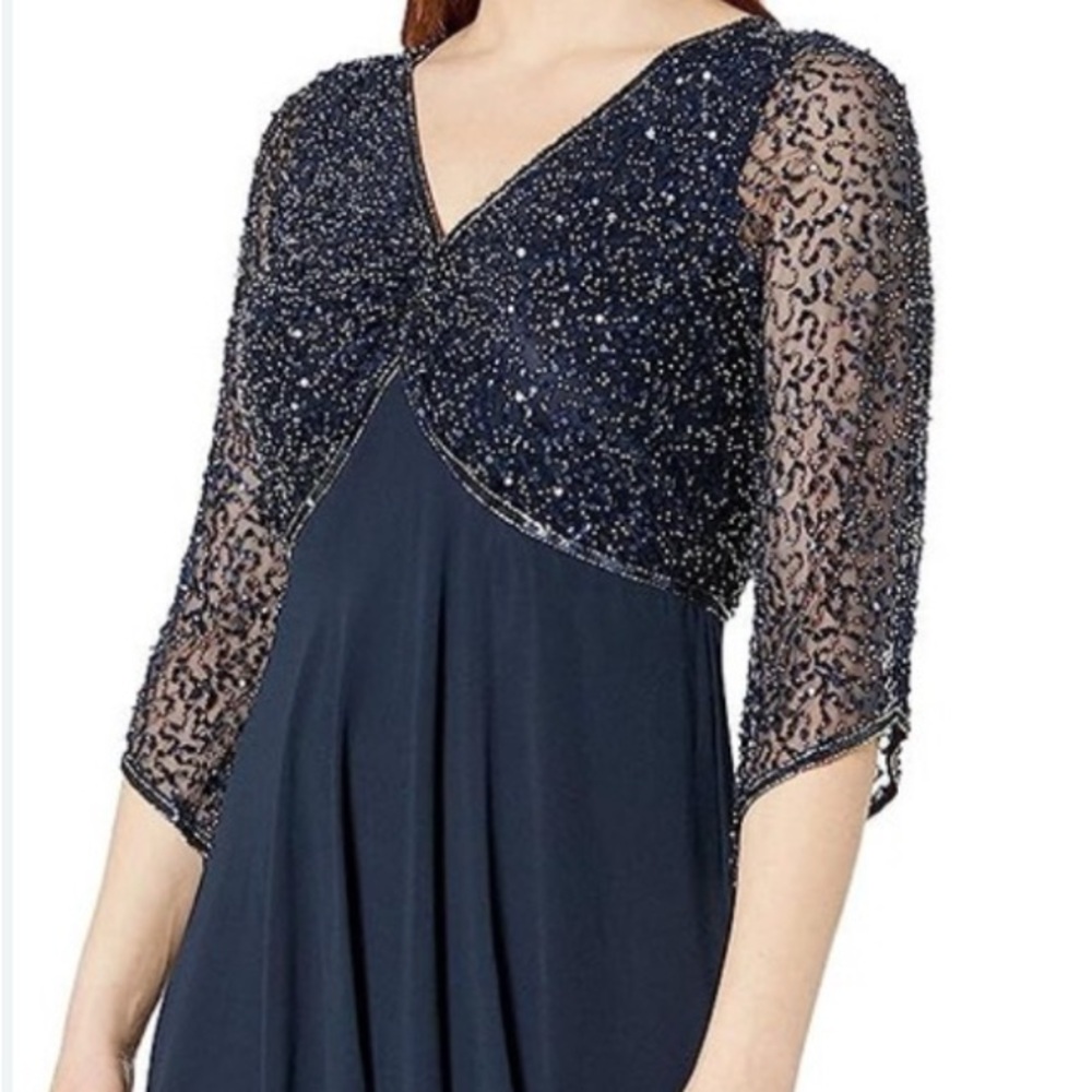 J Kara Navy Sequin Dress